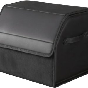 Car organizer for SUVs and trunks, genuine leather, foldable