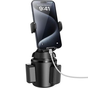Universal Car Cup Phone Holder | Quick Extension Long Arm | 360° Swivel | Adjustable for All Smartphones | Stable & No Shake Design