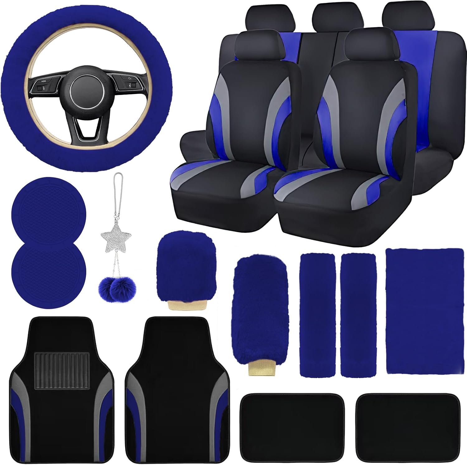 21-Piece Car Interior Accessories Set with Covers