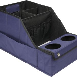 Car seat organizer, rear seat organizer, with 11 storage compartments and 2 cup holders