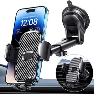 Car Phone Holder[Military-Grade 360°Suction Cup]Phone Holders for Your Car Universal Accessories Air Vent Dashboard Windshield Phone Mount Automotive Cradles Fit for Dash Mounting Kits
