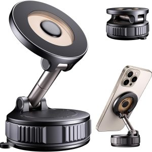 Phone Holders for Your Car, Car Phone Holder for [120+ LB Strongest Suction & 2800gf Strongest Magnetic] 360° Adjustable Magnetic Car Phone Mount
