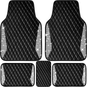 Crystal Rhinestone Glitter Car Floor Mats, Waterproof
